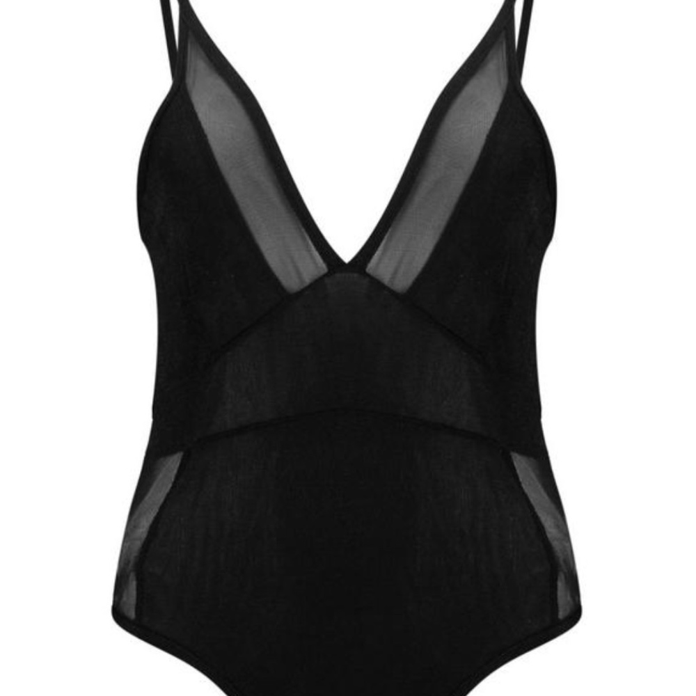 Black Mesh Bodysuit